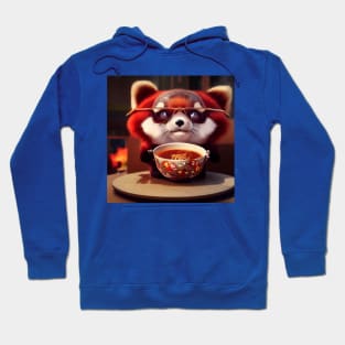 Kawaii Red Panda Eating Ramen Hoodie